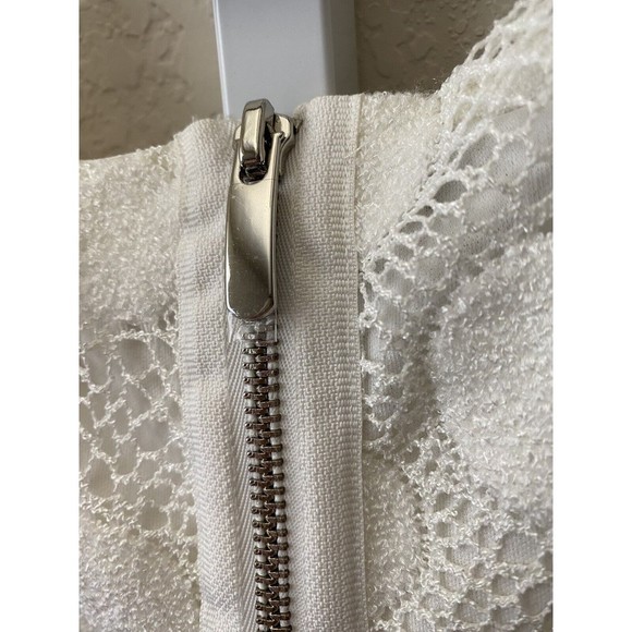 Alfani Dress Polka Dot Lace Overlay Midi Soft White Size Small - Picture 5 of 7